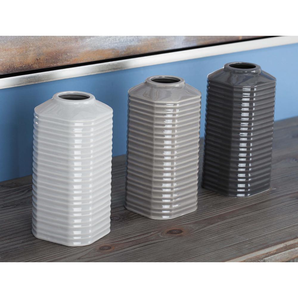 DANYA B 9 in. H. Glass Decorative Vase Tube Hinged Vases on Rings