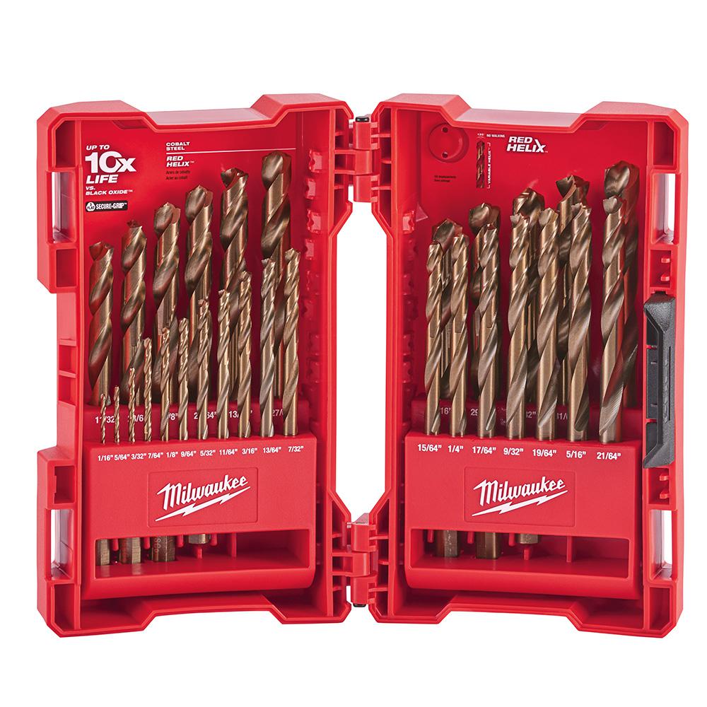 29 Piece Cobalt Red Helix Drill Bit Set