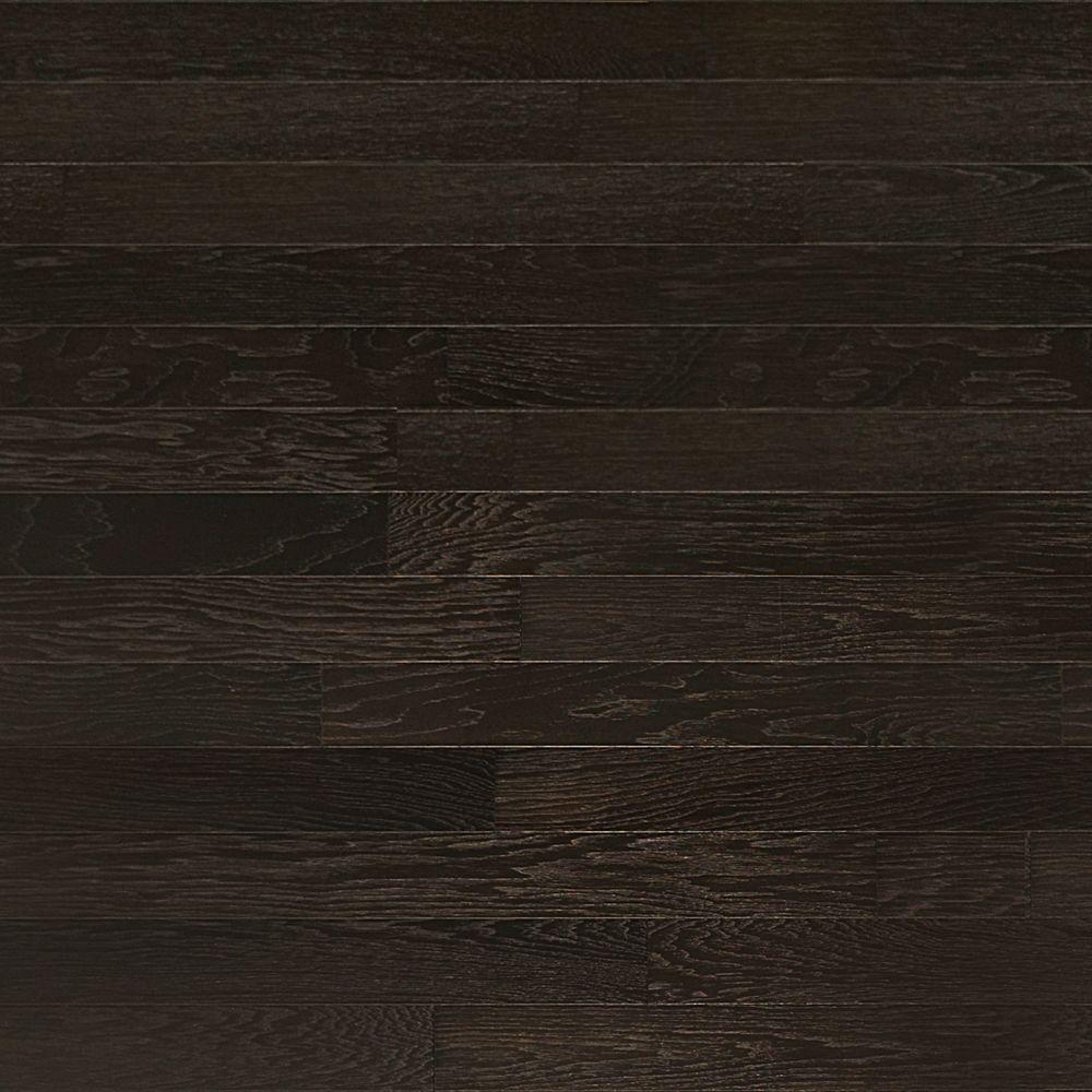 Heritage Mill Take Home Sample Brushed Hickory Ebony Engineered Click Hardwood Flooring 5 In X 7 In