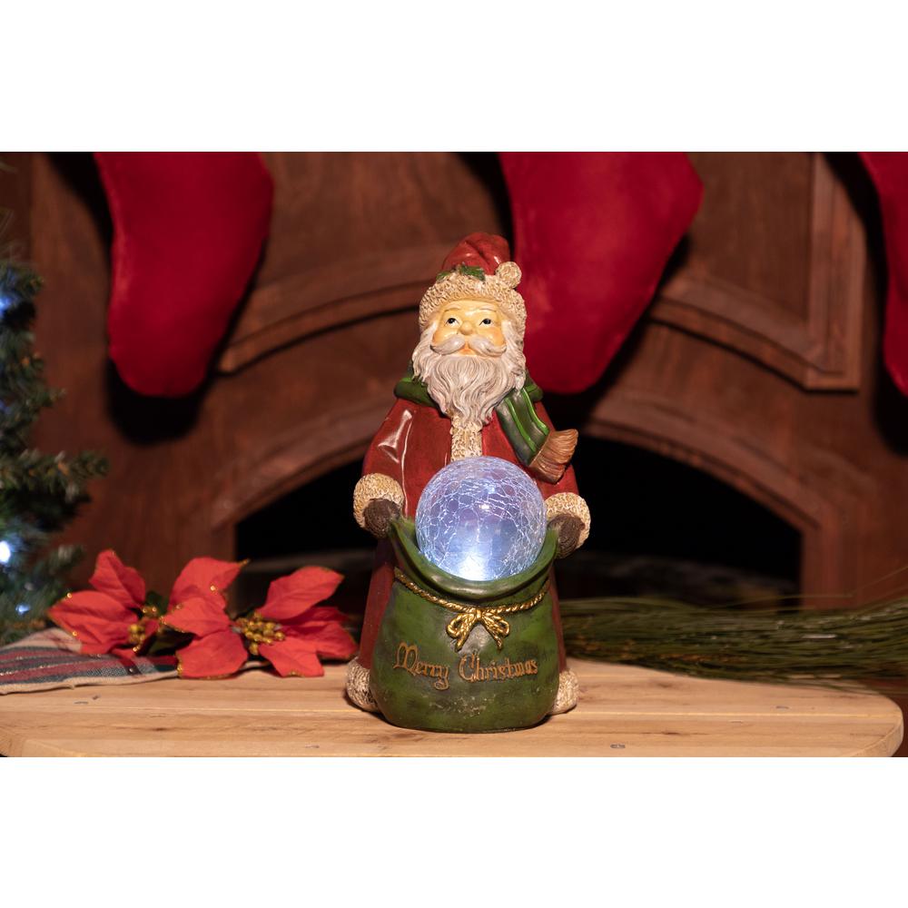 Alpine Christmas Santa Statue with LED Lights TMZEN444STM The