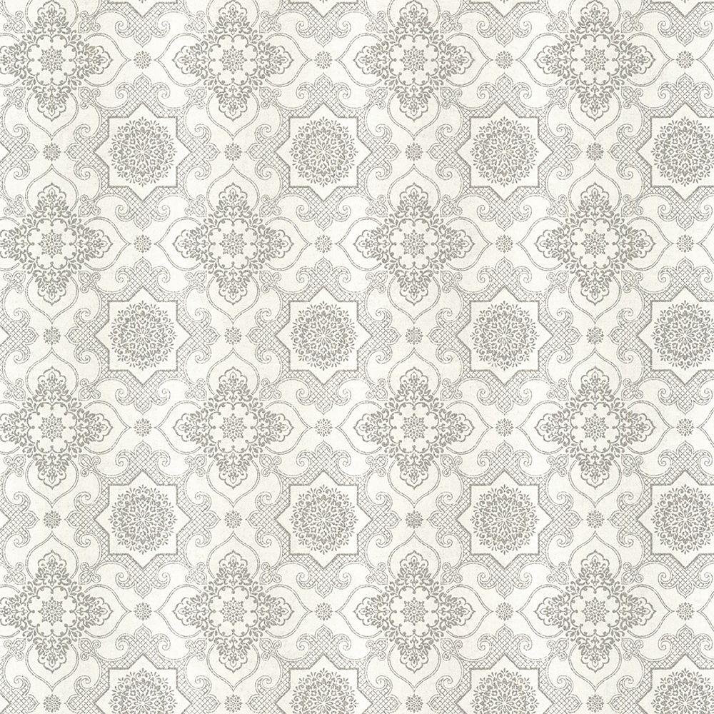 James Tendilla Light Grey Lattice Wallpaper Sample2618