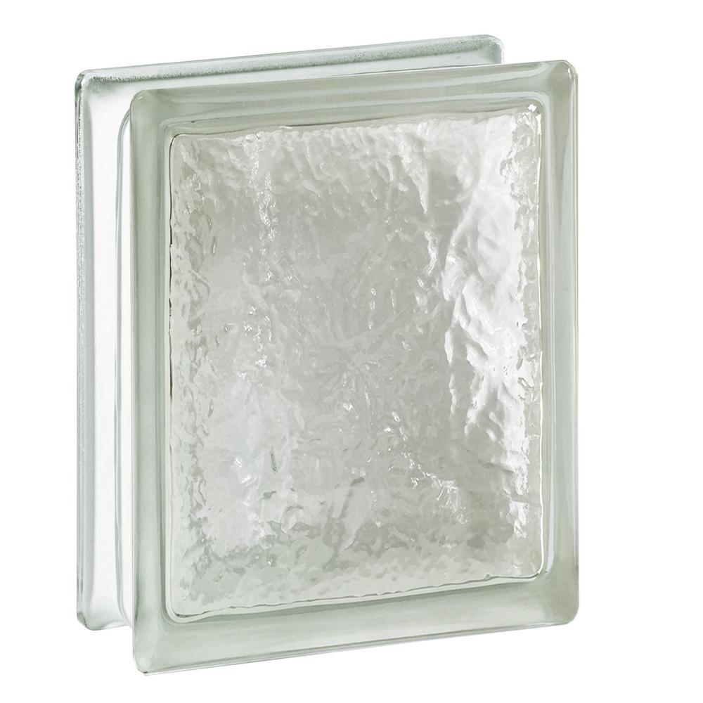 Seves Cortina 5.75 in. x 7.75 in. x 3.875 in. Ice Pattern Glass Block