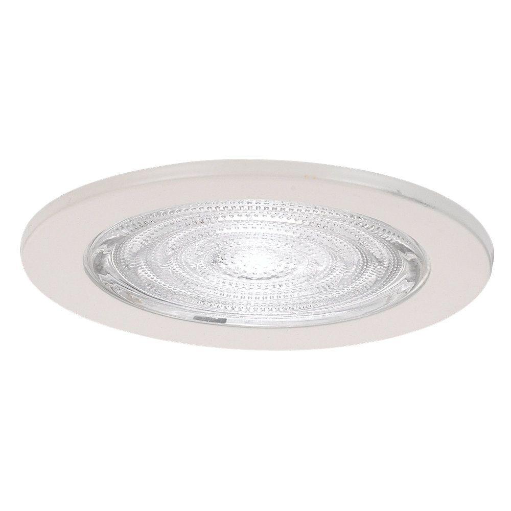 Sea Gull Lighting Fresnal Glass 4 In White Recessed Shower Trim