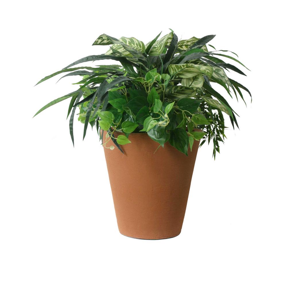 Olympus Self-Watering 17 in. H x 16 in. Terra Cotta Plastic