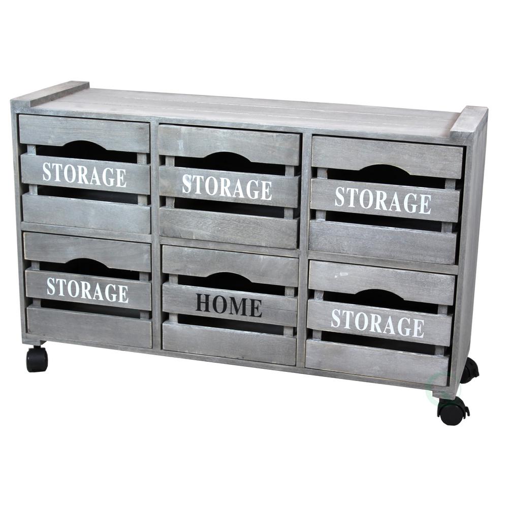 Vintiquewise 32 25 In W X 18 38 In Rustic Gray Cabinet Storage