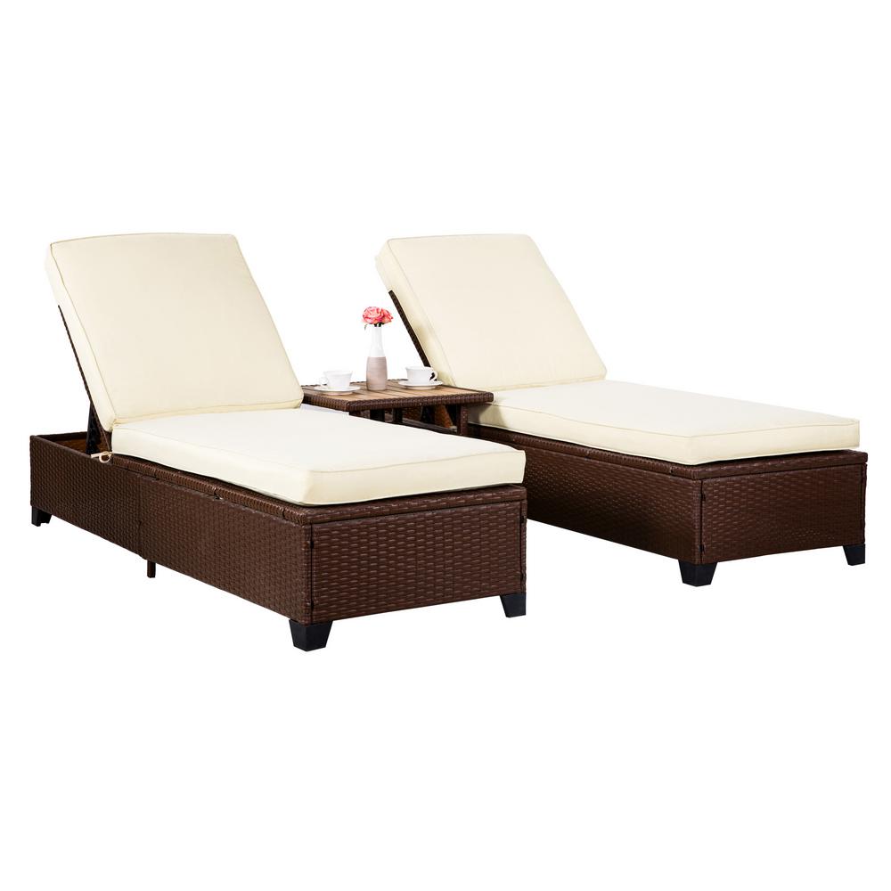 Crawford Burke Aveiro Brown Wicker Outdoor Lounge Chair With Tan Aveiro Brown Wicker Outdoor Lounge Chair With Tan Cushions
