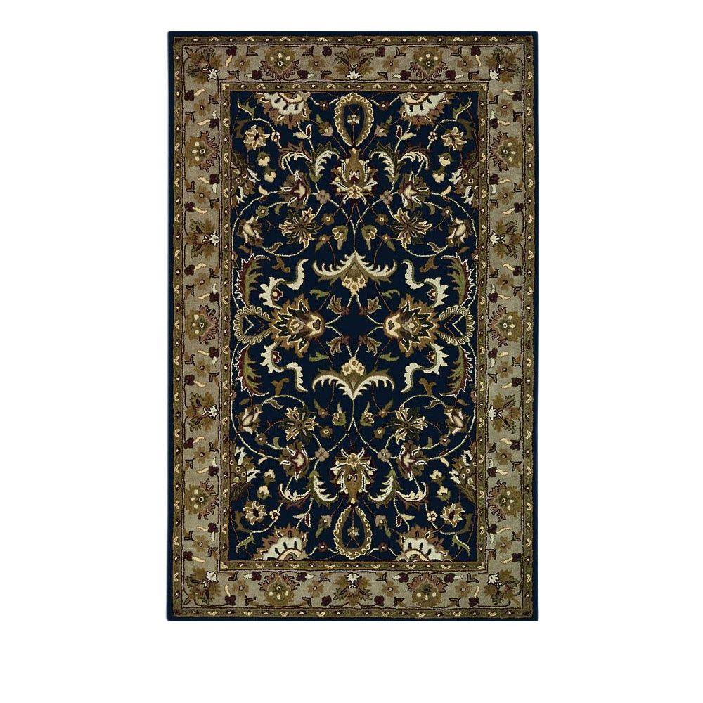 4 X 6 Home Decorators Collection Blue Area Rugs The Constantine Midnight Blue Beige 4 Ft X 6 Area Rug