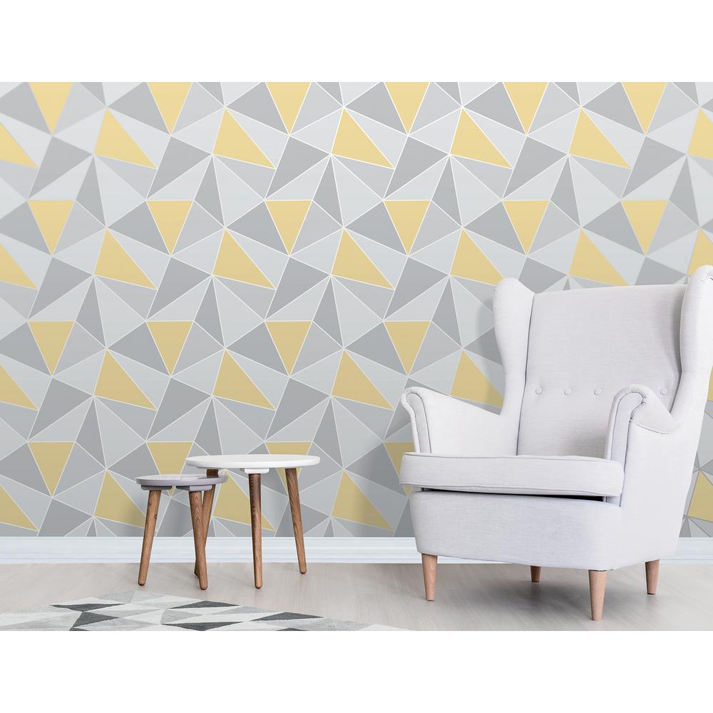 Fine Decor 8 In X 10 Arken Yellow Geometric Wallpaper Sample Internet 306320750 Fine Decor