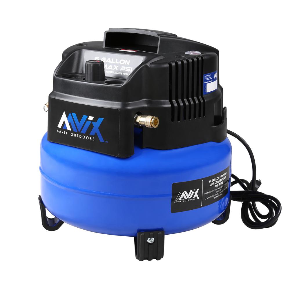 Aavix 6 Gal. Portable Electric 150 psi Oilfree Pancake Air Compressor