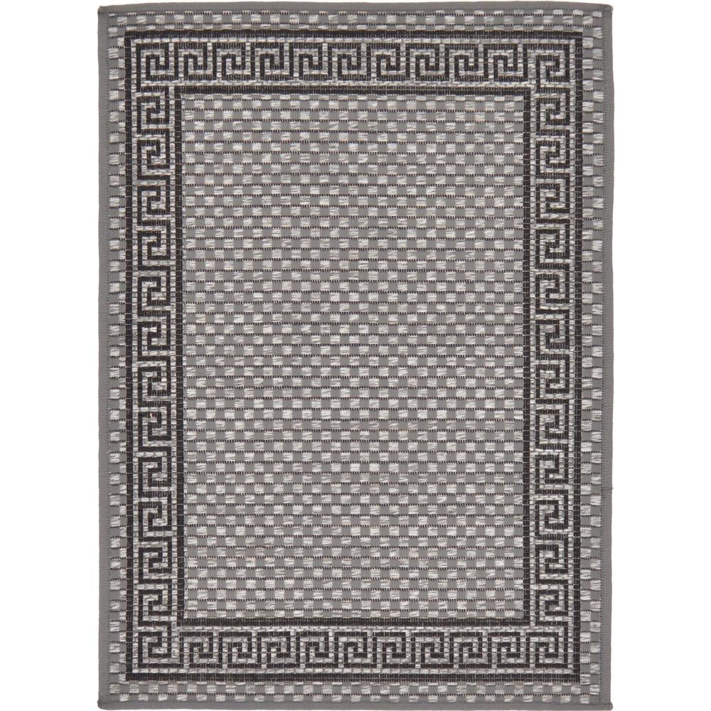 Unique Loom Outdoor Greek Key Gray 2 2 X 3 0 Area Rug 3127239 The Home Depot