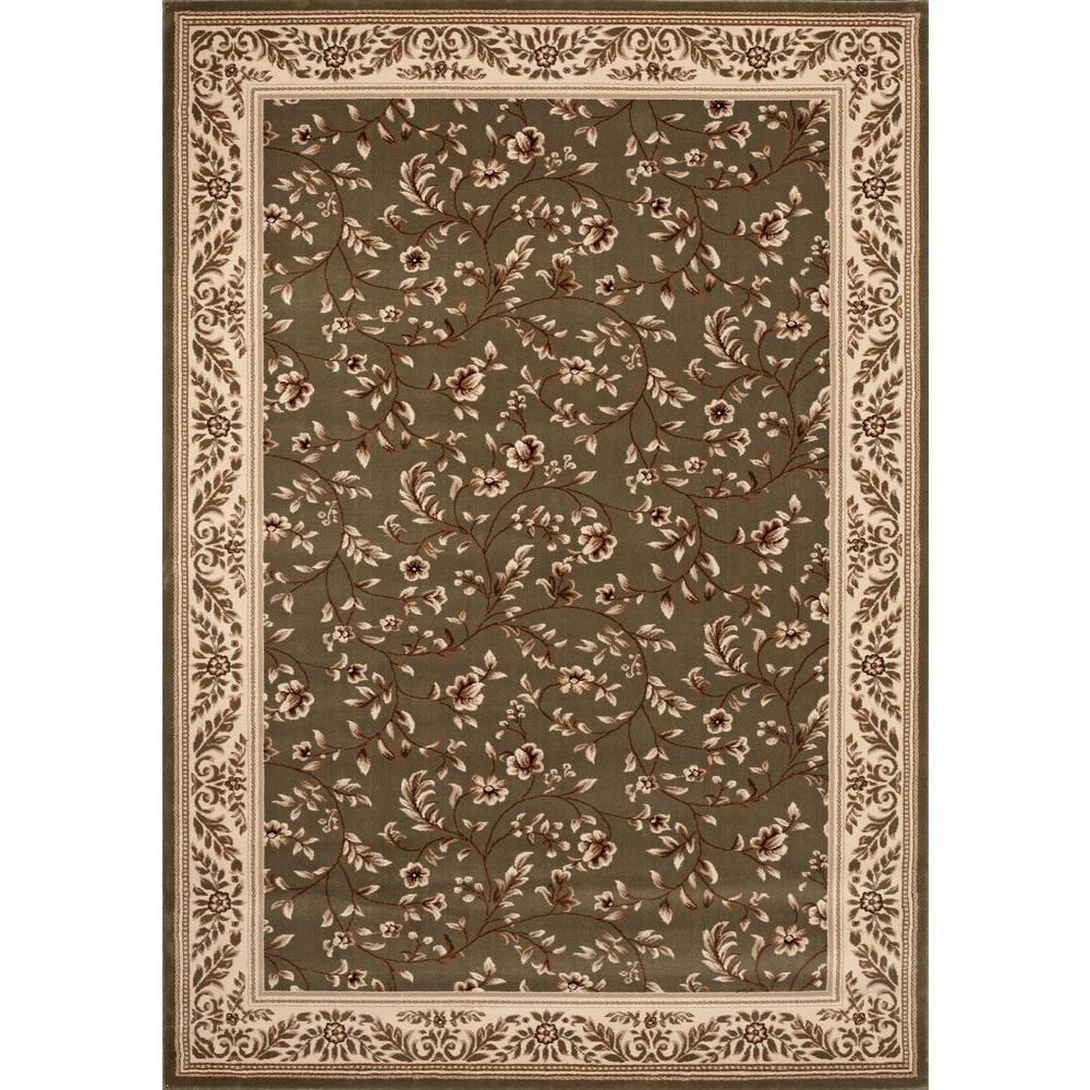 World Rug Gallery Manor House Green/Floral 7 ft. 10 in. x 10 ft. 2 in