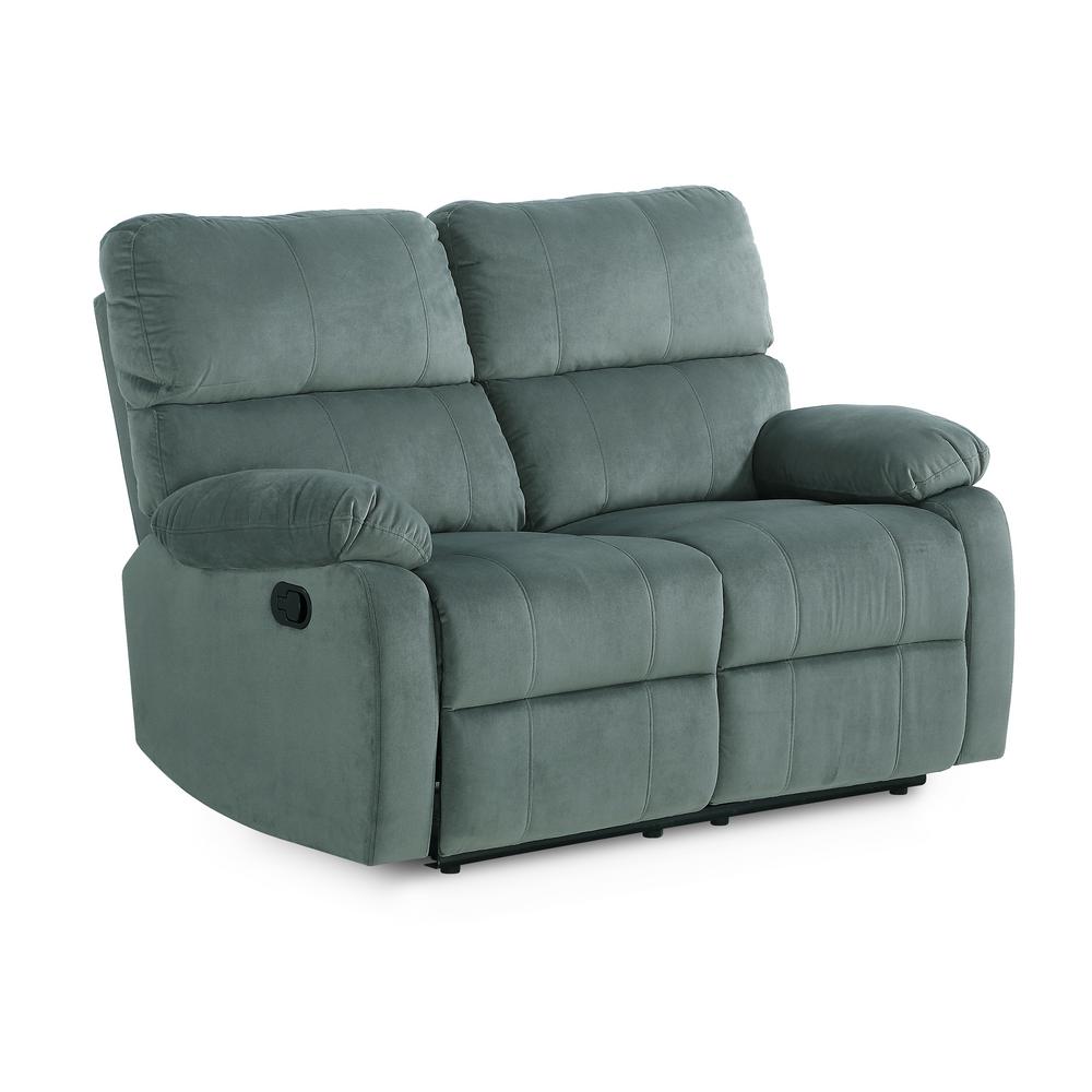 Dorel Living Bergen Slate Green Reclining LoveseatFH8559LS The Home Depot
