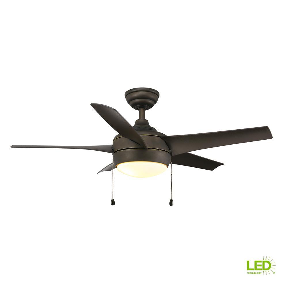 Home Decorators Collection Windward 44 In Led Oil Rubbed Bronze Ceiling Fan With Light Kit