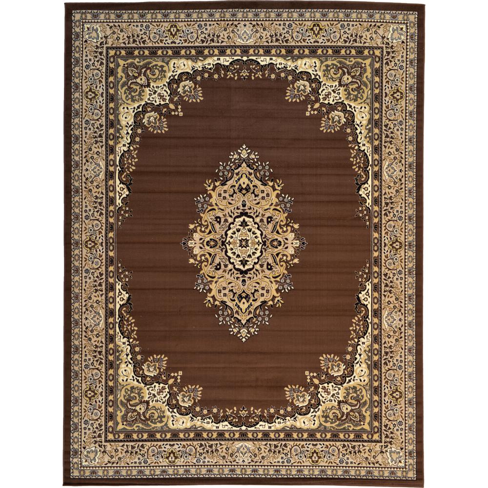 Unique Loom Reza Washington Brown 9 10 X 13 0 Area Rug