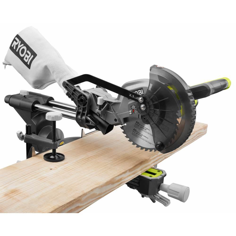 RYOBI ONE 18V Cordless 7-1/4 Sliding Compound Miter Saw With (2) Ah HIGH  PERFORMANCE Batteries And 18V Charger PBT01B-PCL204HPK The Home 