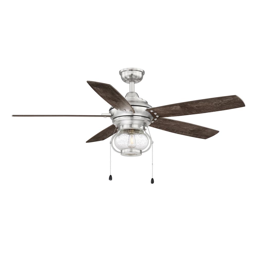 Home Decorators Collection Raina 52 In Led Outdoor Brushed Nickel Ceiling Fan With Light