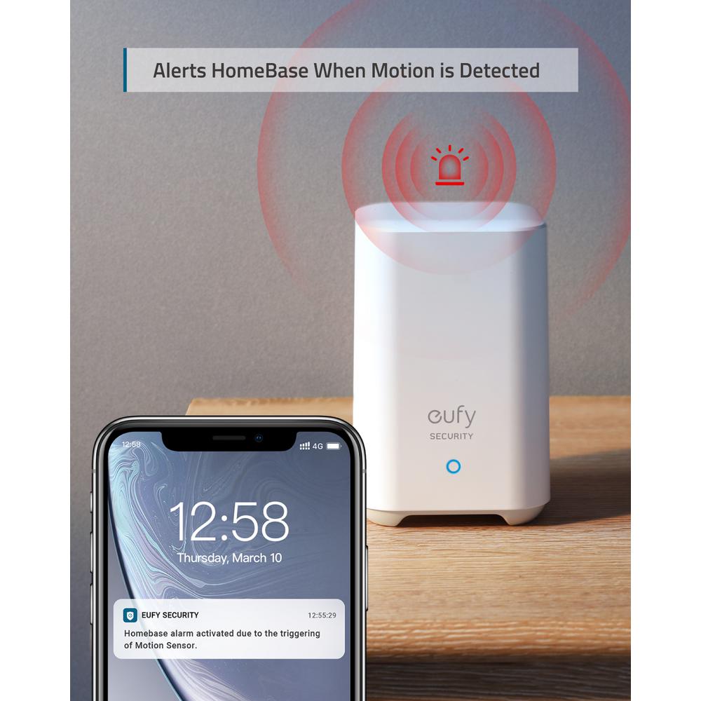 Eufy Security Eufy Entry Sensor Wireless Sends Alerts Triggers Siren 2 Year Battery Life Requires Eufy Homebase No Monthly Fee T89000d4 The Home Depot