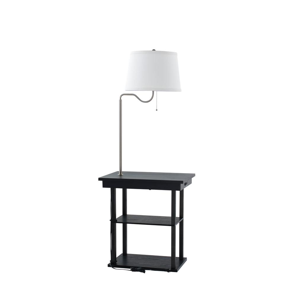 56 In Black Shelf Lamp With Usb Usbc Tlw13b The Home Depot