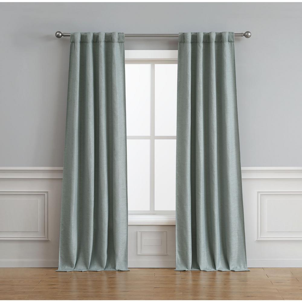 Bella Luna Astrid Thermal Room Darkening Backtab Window Curtain Pair Astrid Thermal Room Darkening Backtab Window Curtain Pair In Aqua 76 X 84