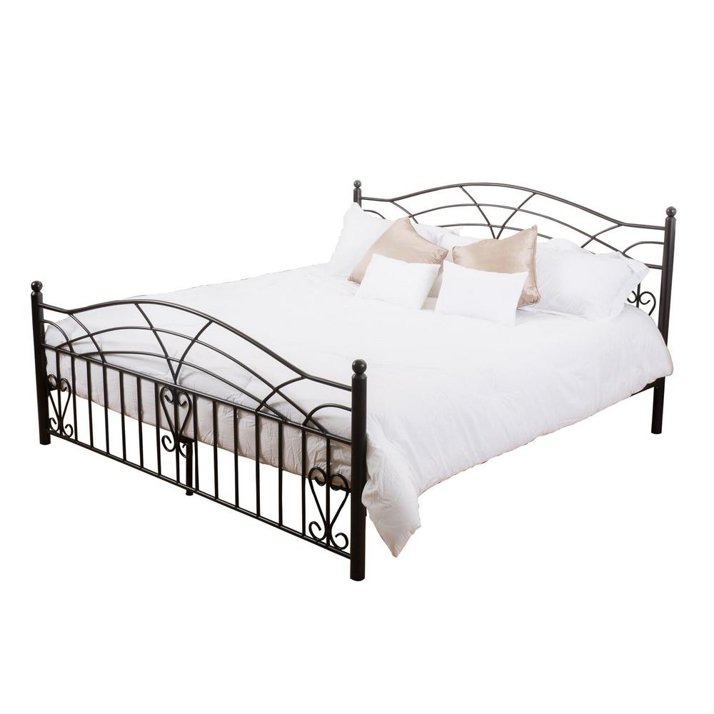 Noble House King Size Black Iron Victorian Bed Frame 295841 The Noble House King Size Black Iron Victorian Bed Frame