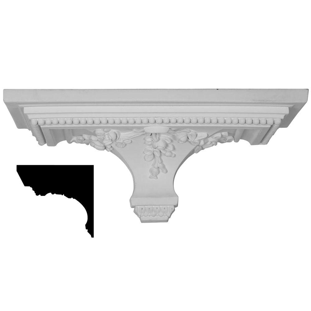 48 W x 4 3//8 H x 4 1//8 P Factory Primed White Ekena Millwork SH48X04X04VE Shelf