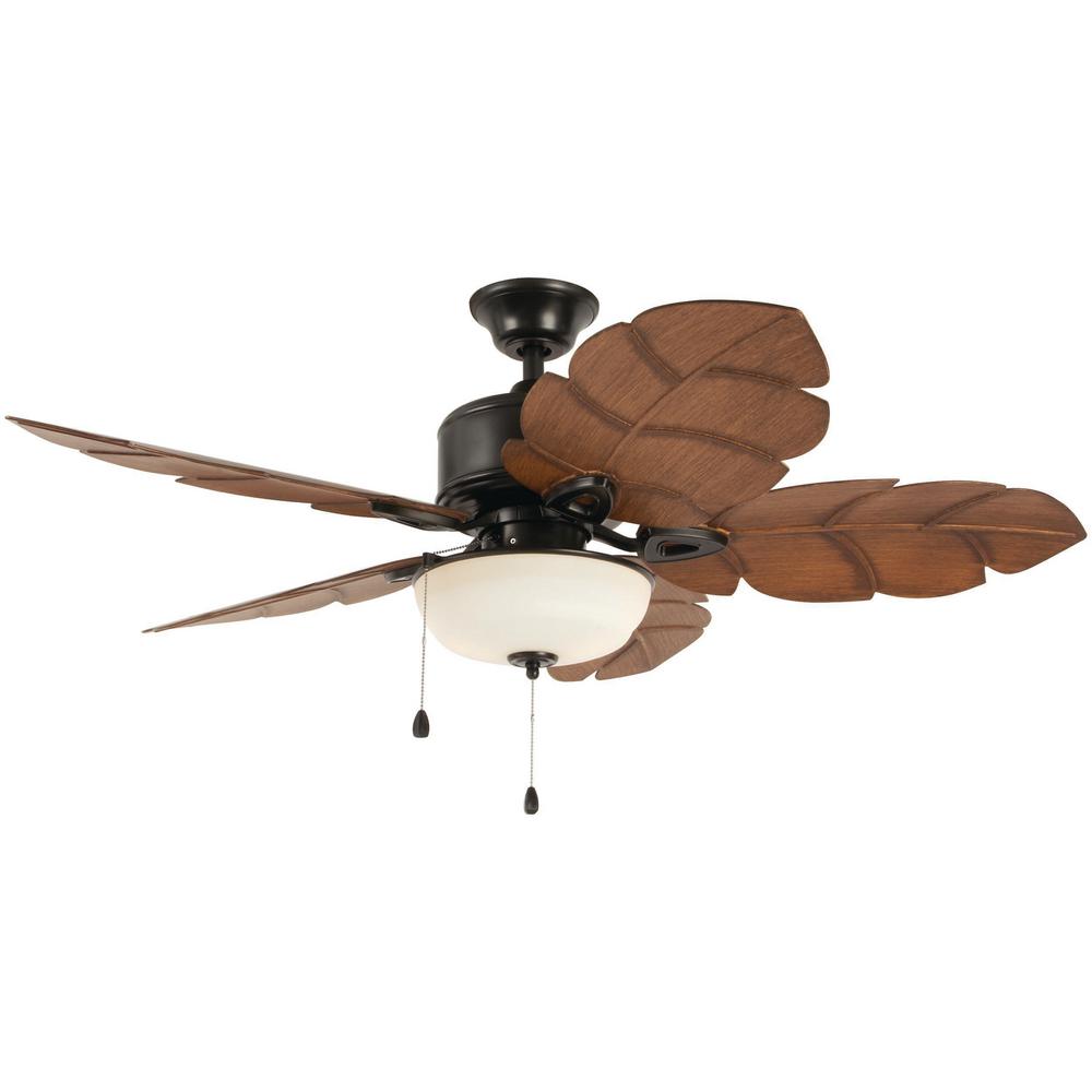 Home Decorators Collection Palm Cove 52 In Led Indoor Outdoor Natural Iron Ceiling Fan With Light Kit 51422 The Depot - Home Depot Ceiling Fans With Light Fixture