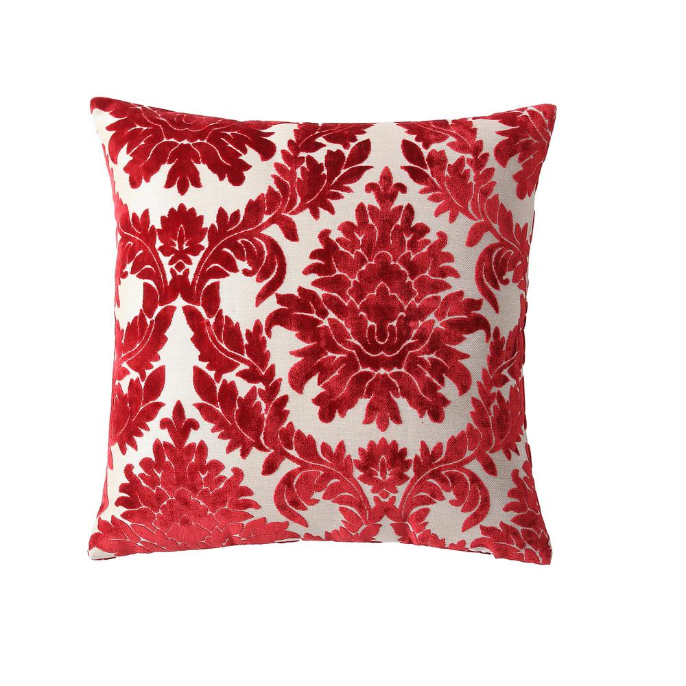 Morgan Home 18 In Olivia Red Damask Throw Pillow Cover M602184 Olivia Red Damask Throw Pillow Cover M602184 The Home Depot