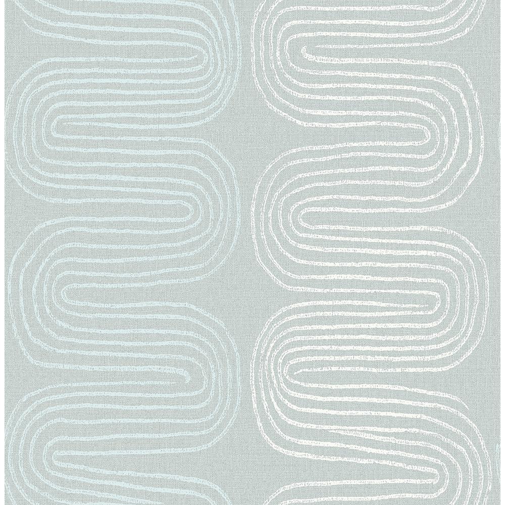 564 Sq Ft Zephyr Light Blue Abstract Stripe Wallpaper