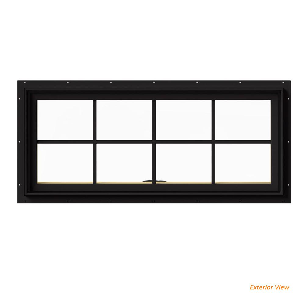 JELD WEN 48 In X 20 In W 2500 Series Black Painted Clad Wood