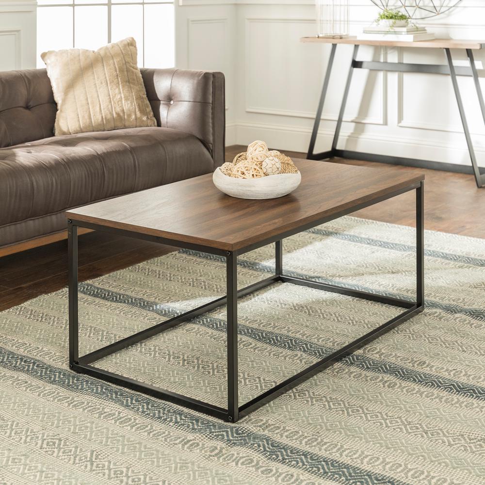 Walker Edison Furniture Company Mixed Material Coffee Table - Dark ...