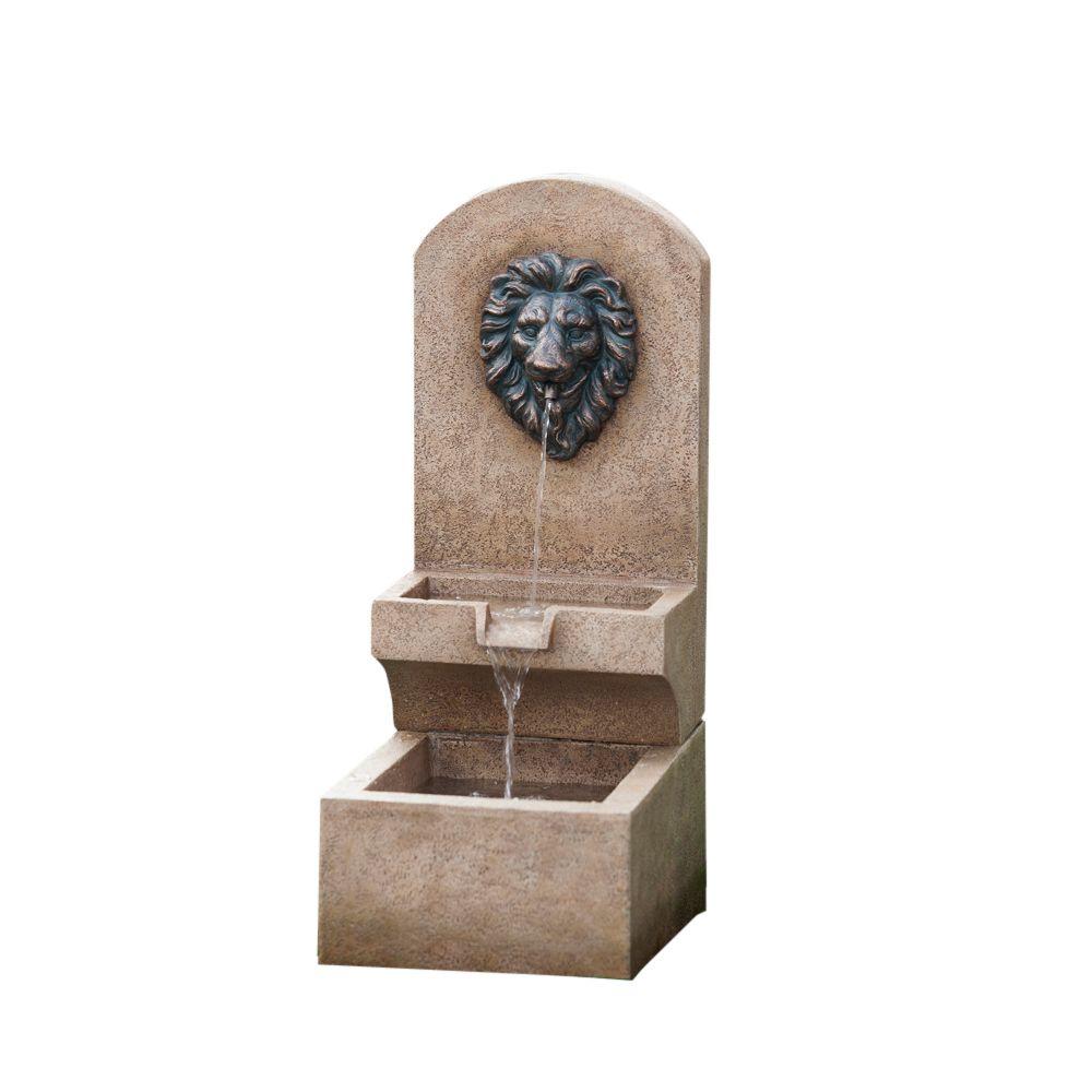 Jeco Lion Head Wall Tier Fountain Fcl085 The Home Depot Jeco Lion Head Wall Tier Fountain