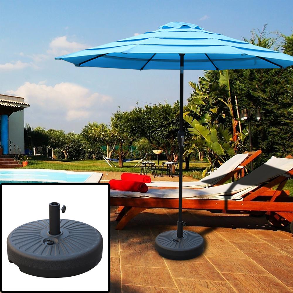 Maypex 48 Lbs Capacity Plastic Weighted Patio Umbrella Base In Black 300009 The Home Depot