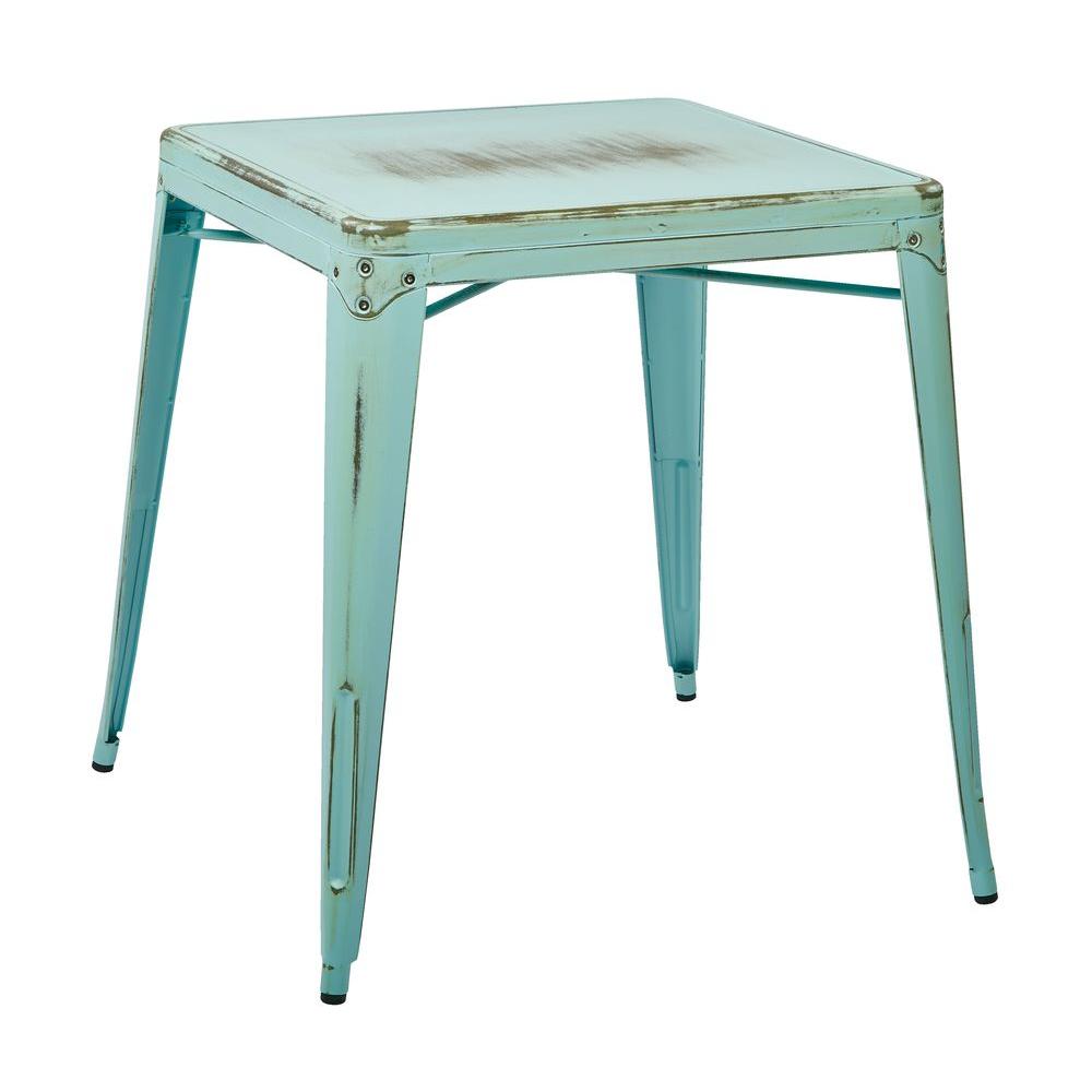 Rustic Blue Accent Tables Living Room Furniture The Home Depot Bristow Antique Sky Blue End Side Table