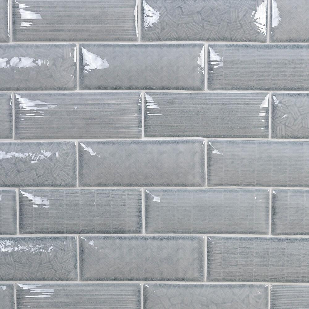 Ivy Hill Tile Dallas Pillowed Light Blue 3 In X 8 In 12mm
