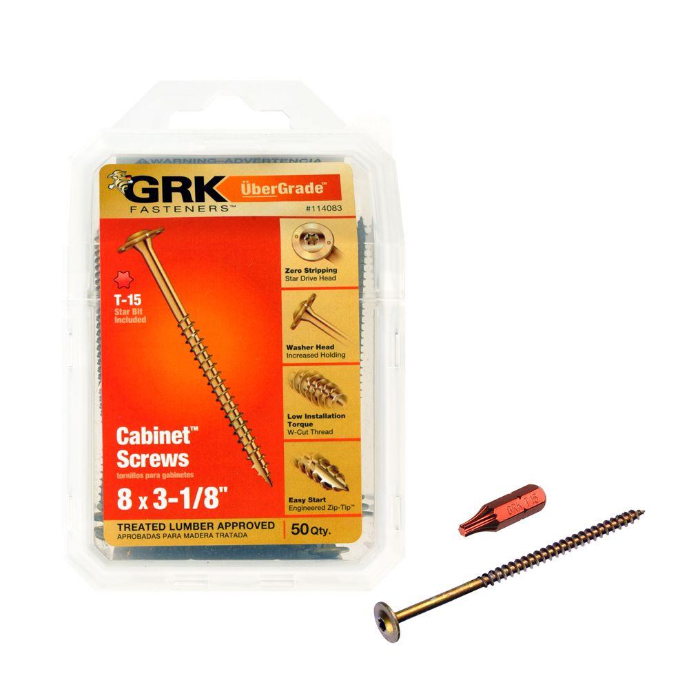 Grk Fasteners 8 In X 3 1 8 In Low Profile Washer Head Cabinet