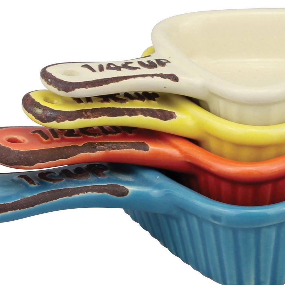 Stonebriar Collection Assorted Ceramic Measuring Cups 4 Pack Sb