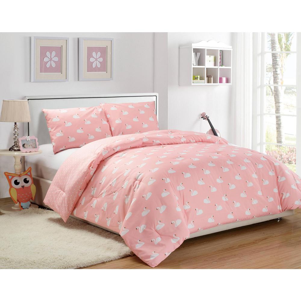 Home Maison Chenia 2 Piece Pretty Pink Twin Comforter Set Ch3pp 3