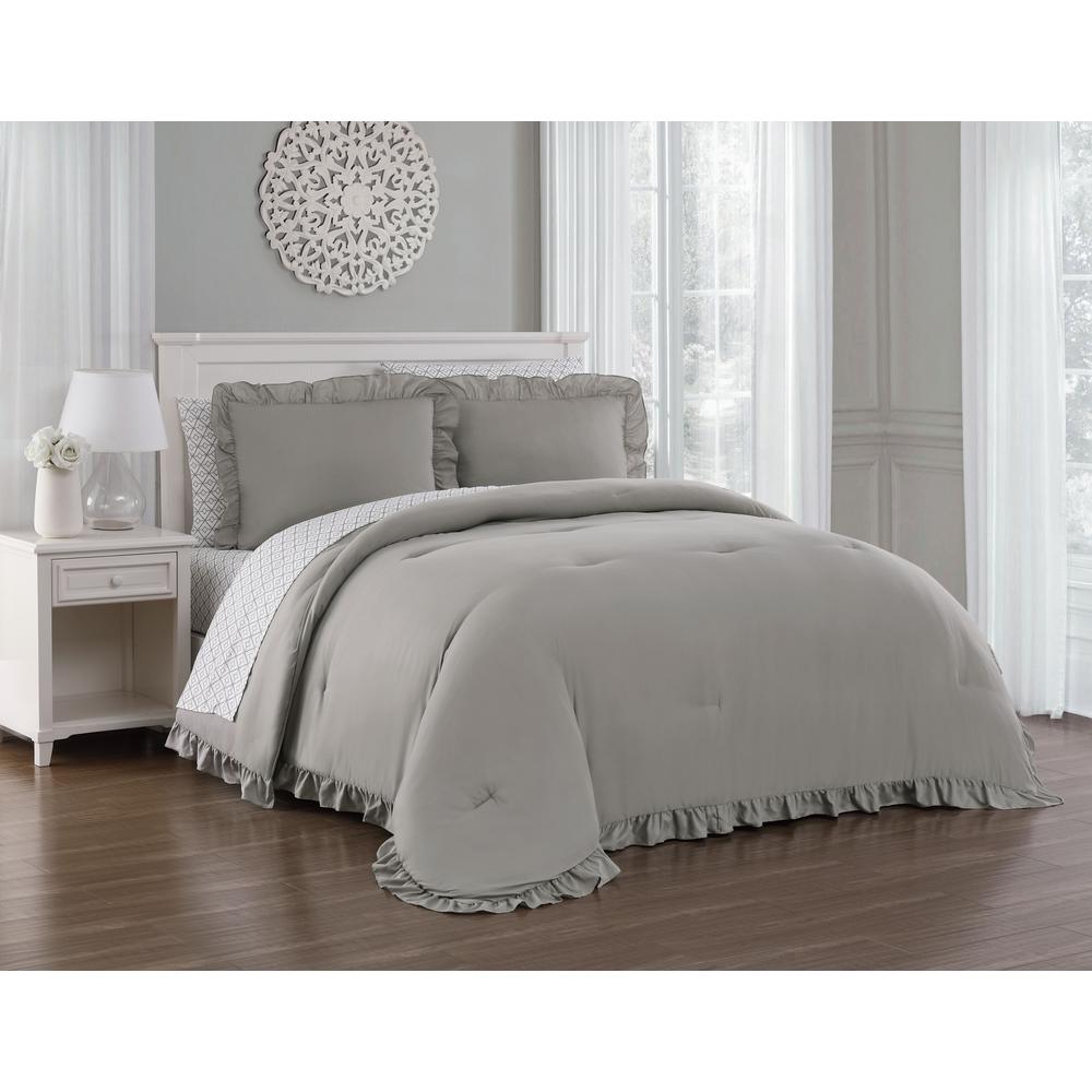 Melody 7 Piece Taupe King Bed In A Bag