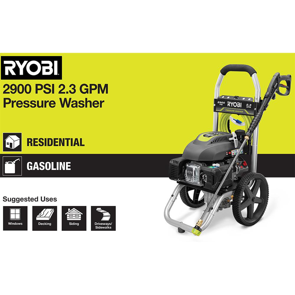 Ryobi 2900 Psi 2 3 Gpm Gas Pressure Washer Ry The Home Depot