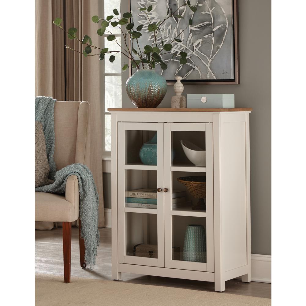 Alaterre Furniture Savannah Ivory With Natural Wood Top Pie Safe