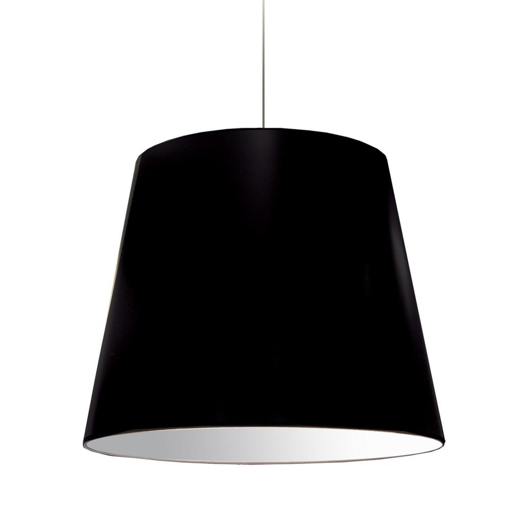 Dainolite Oversized Drum 1 Light Black Pendant With Laminated Fabric Shade Od L 797 The Home Depot