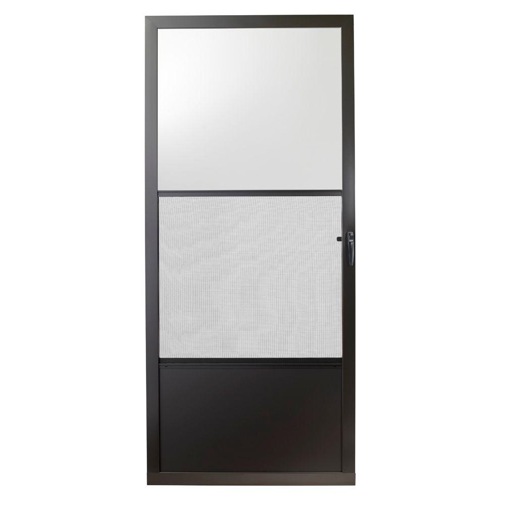Emco 32 In X 80 In 75 Series Bronze Self Storing Storm Door