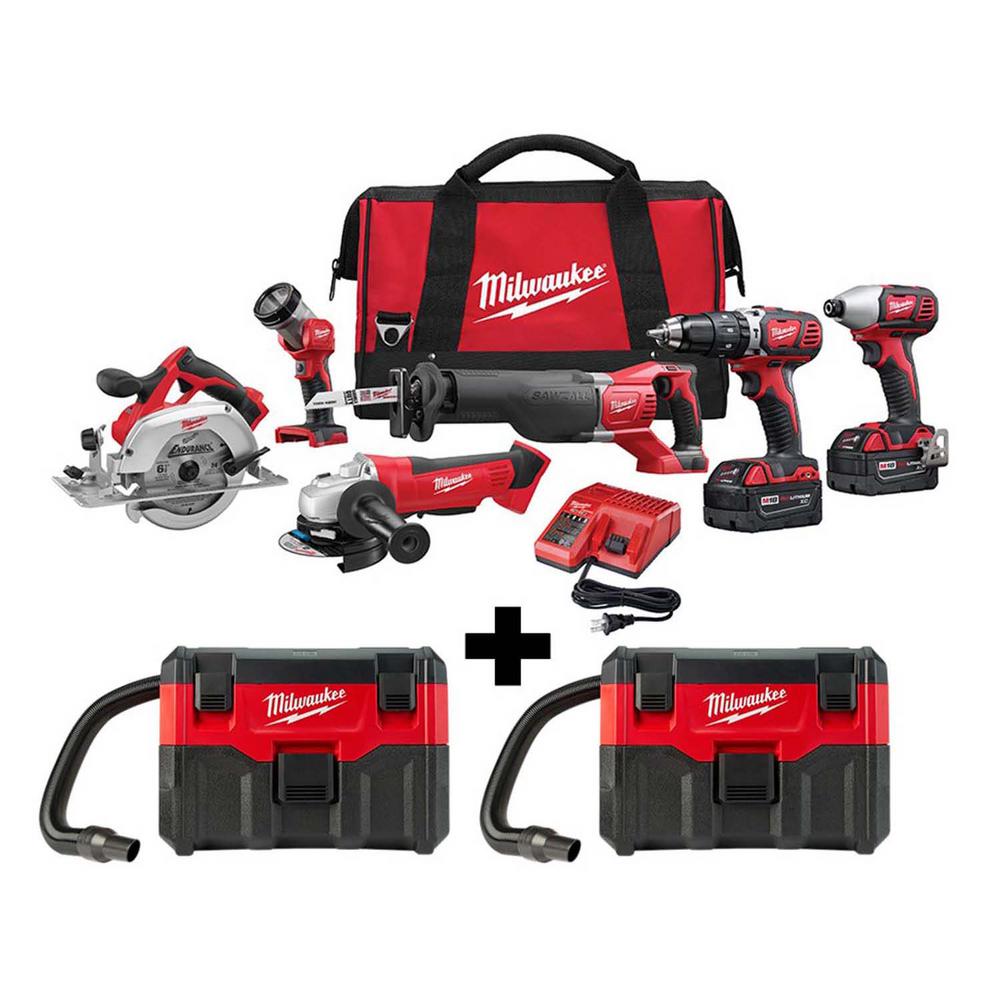 Milwaukee M18 18Volt LithiumIon Cordless Combo Tool Kit (6Tool) with