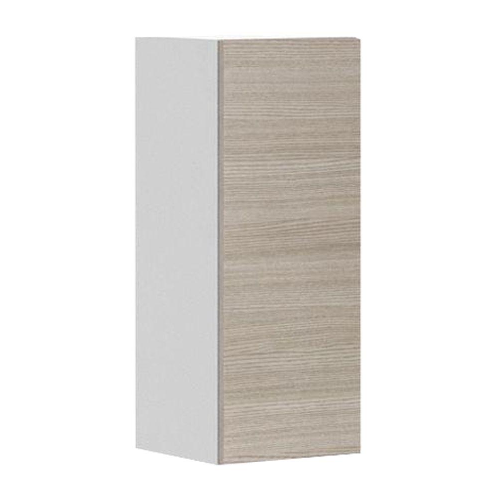 Eurostyle Ready To Assemble 12x30x12 5 In Geneva Wall Cabinet White Melamine And Door Silver Pine