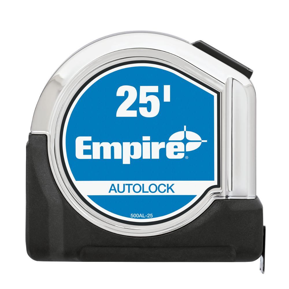 Empire 25 ft Chrome Auto Lock Tape Measure Durabile Best Abrasion Resistance