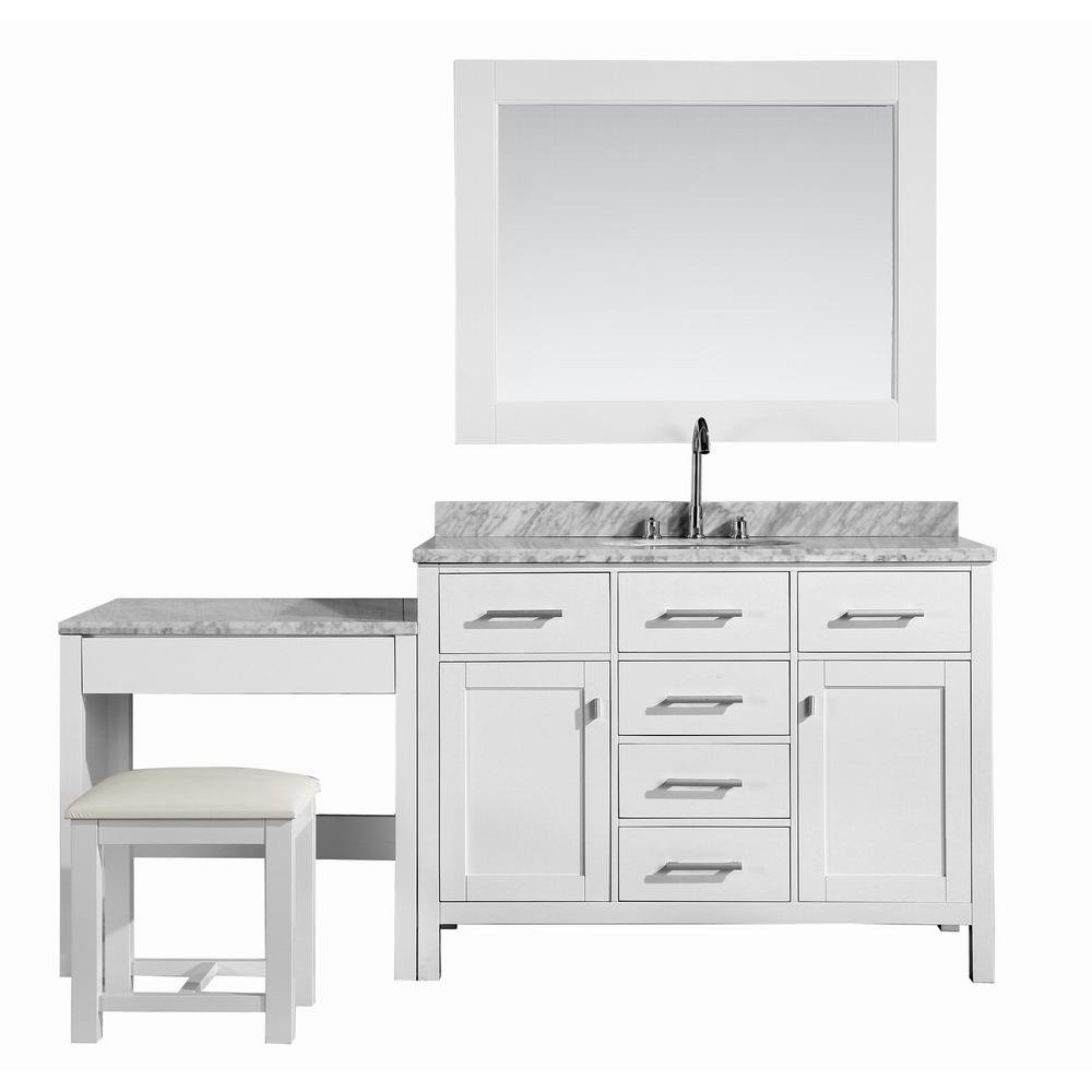 Design Element London 48 In W X 22 In D Vanity In White With