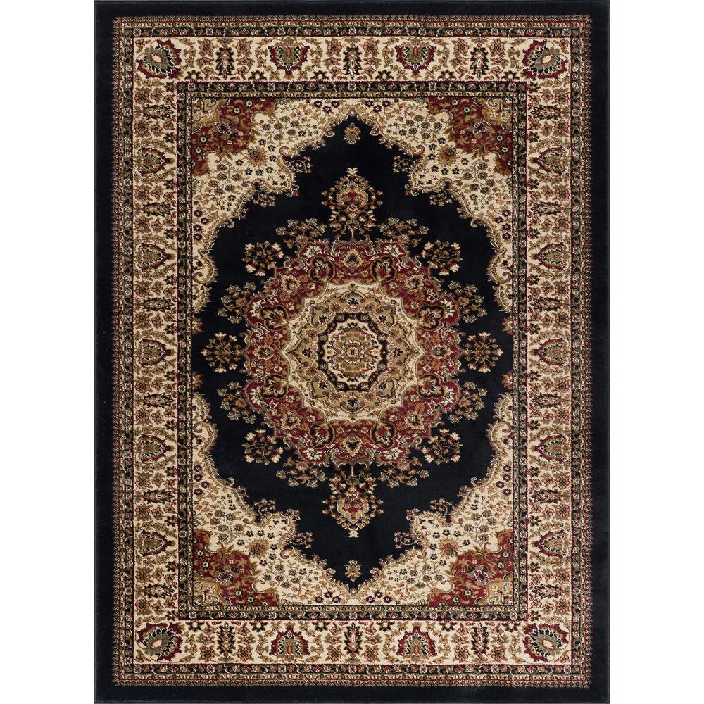 Tayse Rugs Sensation Black 8 Ft X 10 Traditional Area Rug