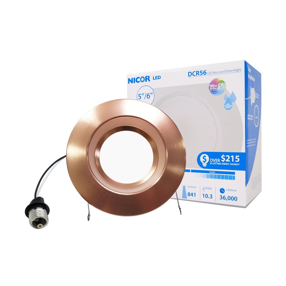 Bronze Copper Metallic Recessed Lighting Trims Downlight Aged Copper 800 Lumen Integrated Led Recessed