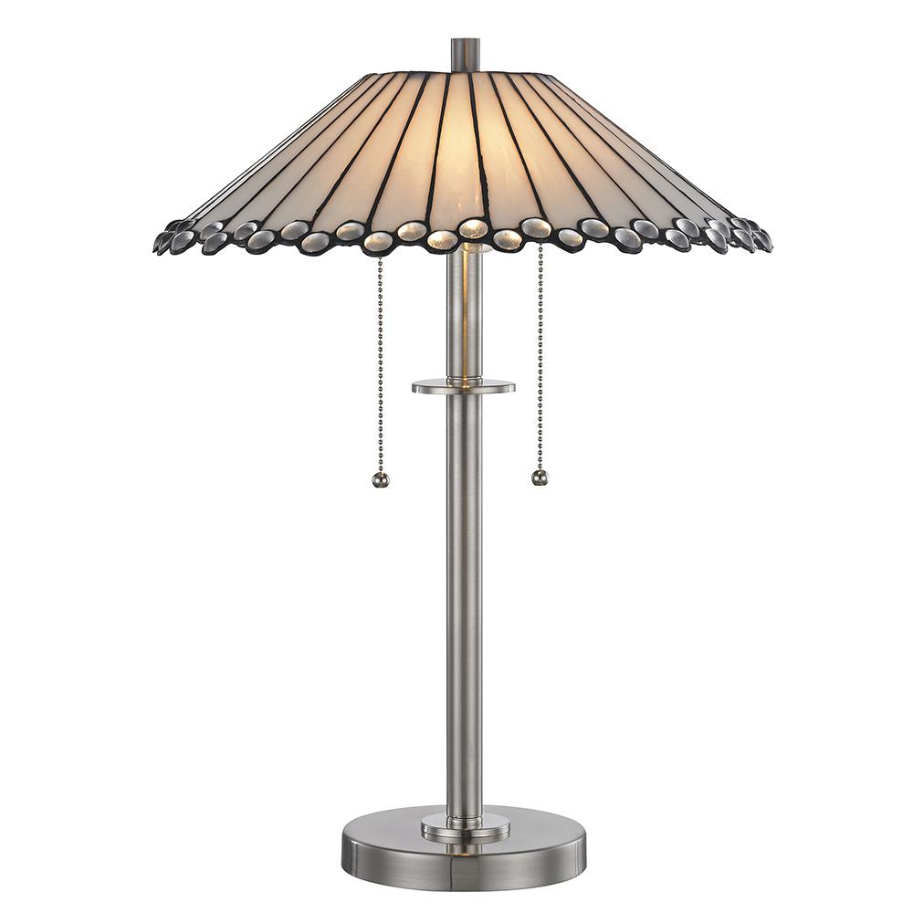 Springdale Ligthing Pull Chain Table Lamps The Home Depot Brushed Nickel Table Lamp With Hand Rolled Art Gl Shade