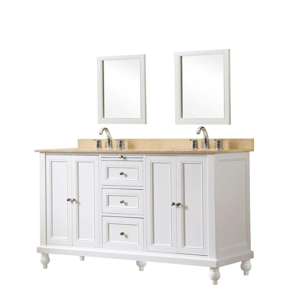 Direct vanity sink Classic 60 in. Vanity in White with Marble Vanity ...